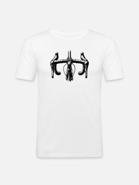 Landeveissykkel sykkel sykkel skisse svart hvit - Slim Fit T-skjorte for menn - hvit