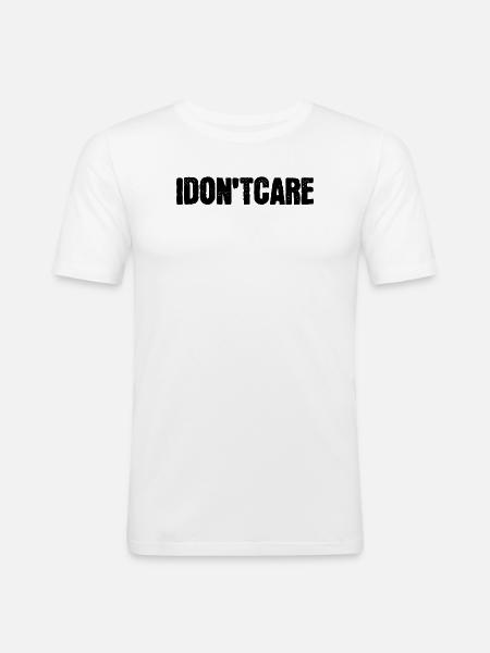 I don't care about the statement - Men's Slim Fit T-Shirt - white