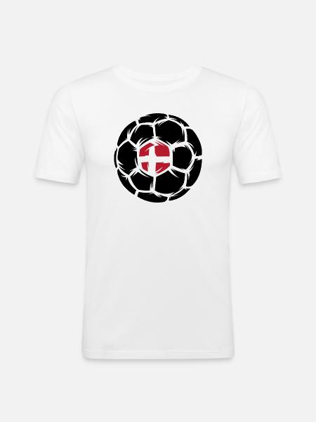 Handbollssymbol Handboll Danmark Logo ikon - Slim Fit T-shirt herr - vit