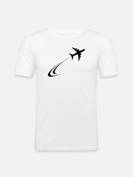 Plane flies away - Men's Slim Fit T-Shirt - white