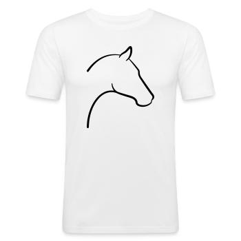 Pferd Kopf Symbol Umriss - Männer Slim Fit T-Shirt - Weiß - Vorne - Nik (191cm)