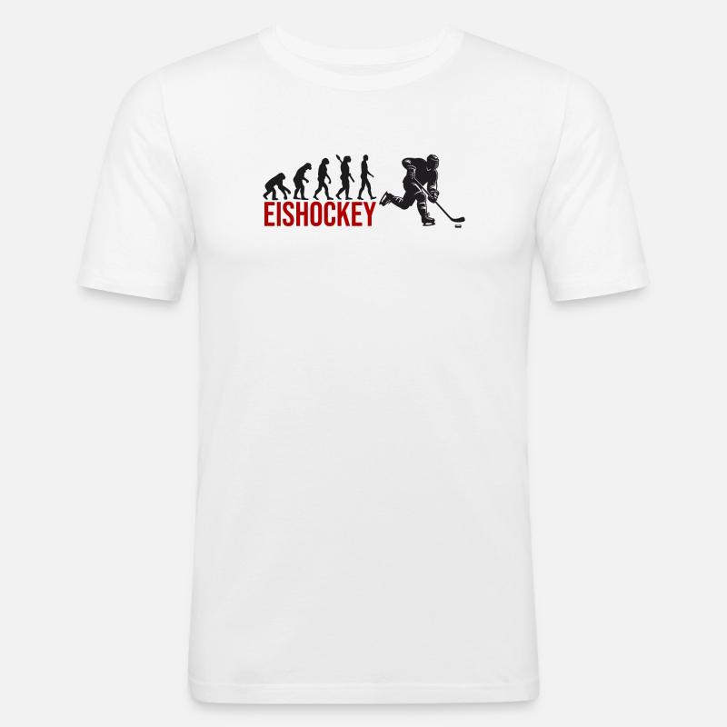 Evolution Eishockey - Männer Slim Fit T-Shirt - Weiß