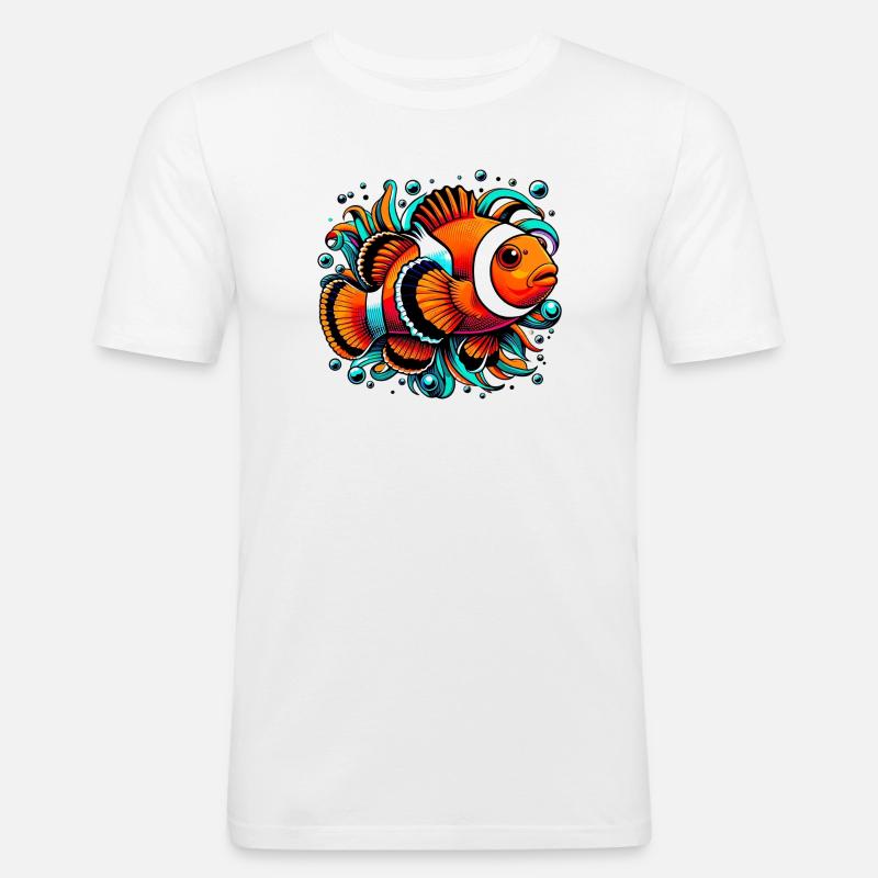Clownfisch - Männer Slim Fit T-Shirt - Weiß