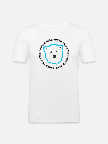 Eisbär 4 - Männer Slim Fit T-Shirt - Weiß