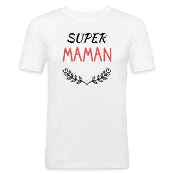 MAMIE - T-shirt près du corps Homme - blanc - Devant - Nik (191cm)