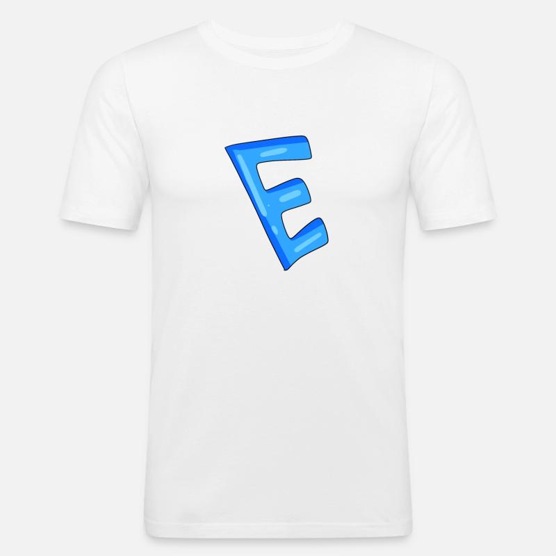 Buchstabe E Anfangsbuchstabe - Männer Slim Fit T-Shirt - Weiß