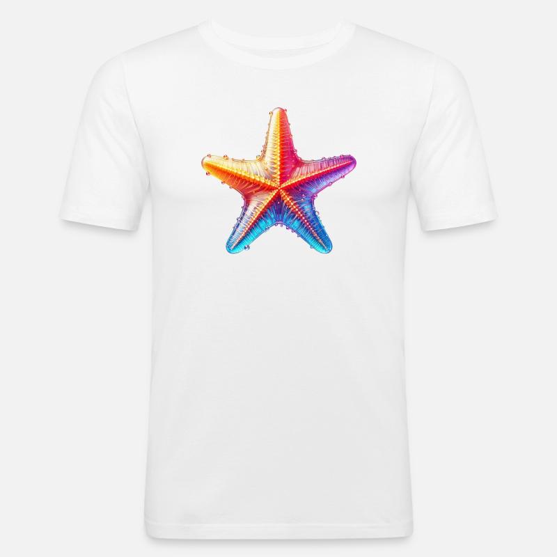Seestern - Männer Slim Fit T-Shirt - Weiß