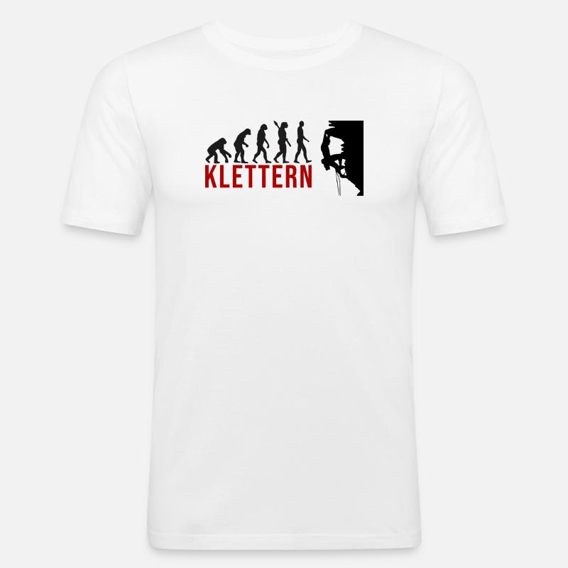 Ecolution Klettern - Männer Slim Fit T-Shirt - Weiß