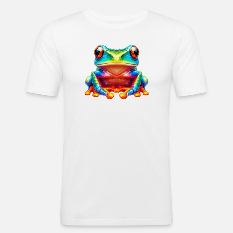 Frosch - Männer Slim Fit T-Shirt - Weiß