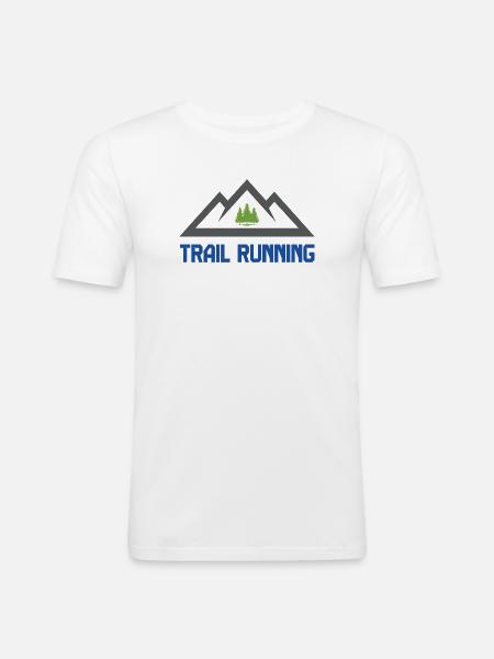 Course en sentier - T-shirt près du corps Homme - blanc