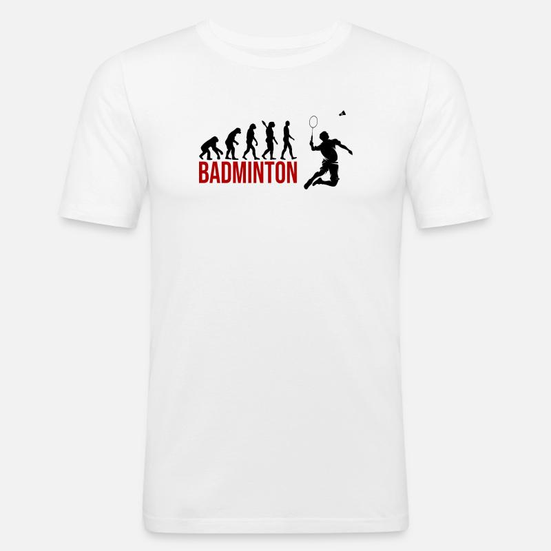 Evolution Badminton - Männer Slim Fit T-Shirt - Weiß
