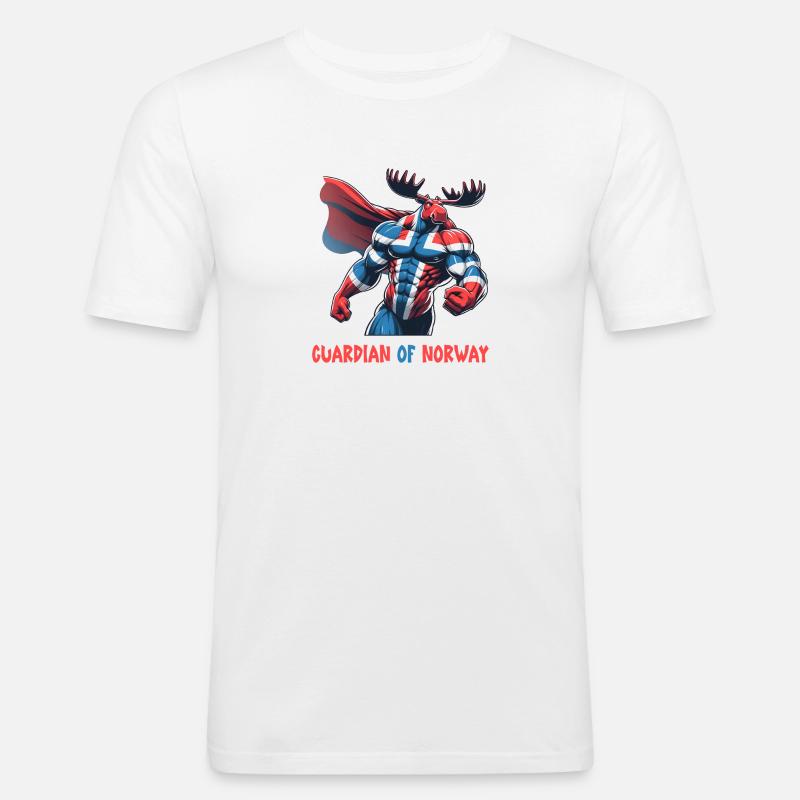 Wächter von Norwegen Elch - Männer Slim Fit T-Shirt - Weiß