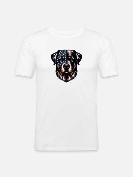 Rottweiler USA dog design - Men's Slim Fit T-Shirt - white