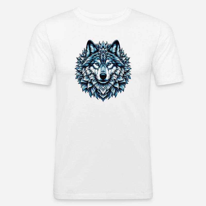Wolf - Men's Slim Fit T-Shirt - white