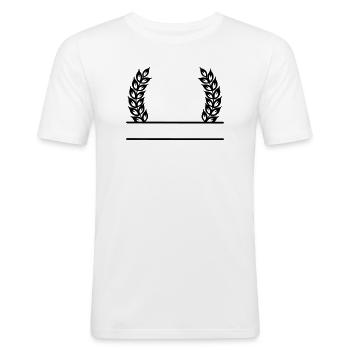 Grain Wreath Name Banner - Men's Slim Fit T-Shirt - white - Front - Nik (191cm)