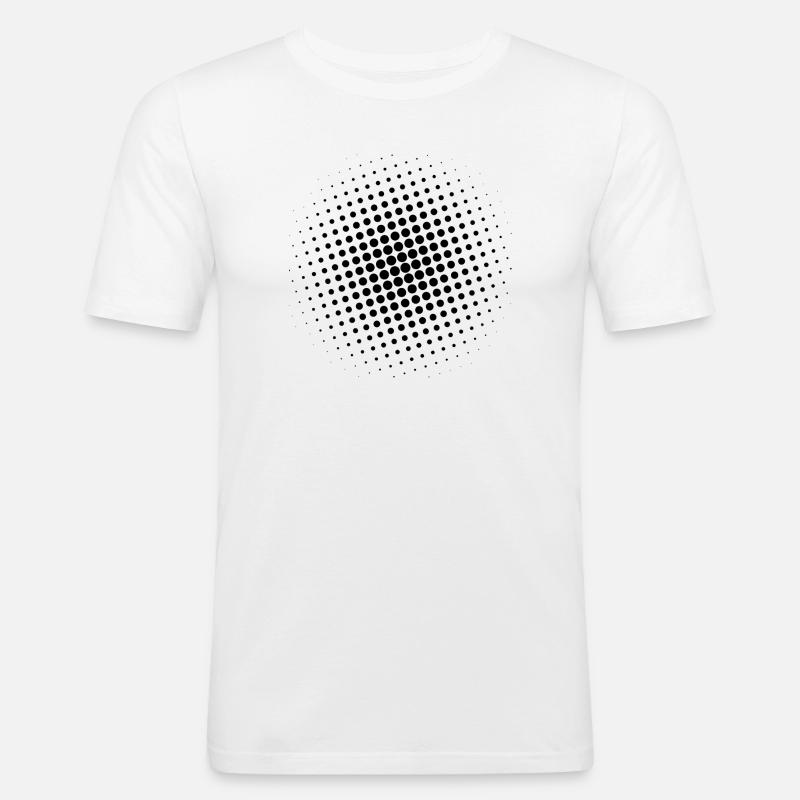 Gitter sort - Herre Slim Fit T-Shirt - hvid