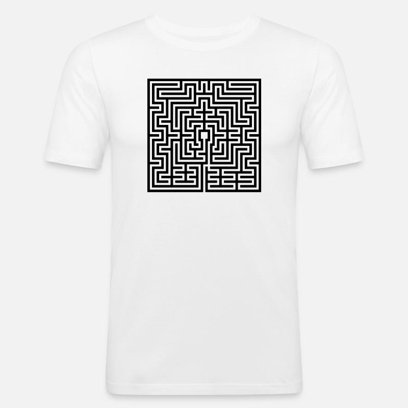 Labyrint - Herre Slim Fit T-Shirt - hvid
