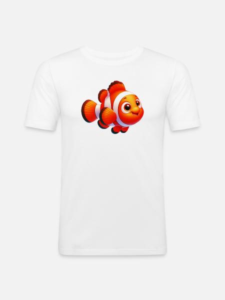 Clownfisch - Männer Slim Fit T-Shirt - Weiß