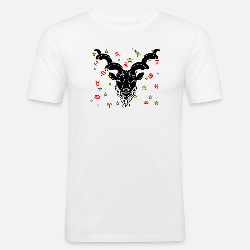 Sternzeichen Stern Logo Steinbock - Männer Slim Fit T-Shirt - Weiß