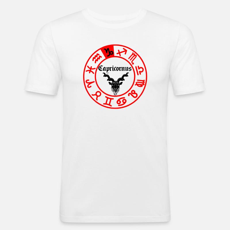 Zwölf Sternzeichen Steinbock Steinbock - Männer Slim Fit T-Shirt - Weiß