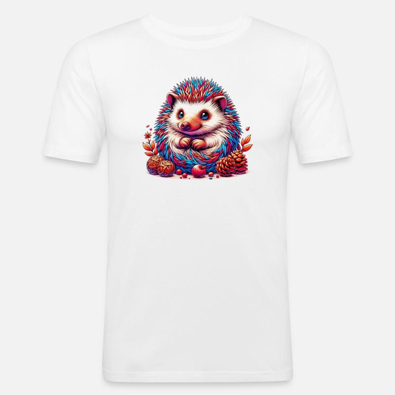 Igel - Männer Slim Fit T-Shirt - Weiß