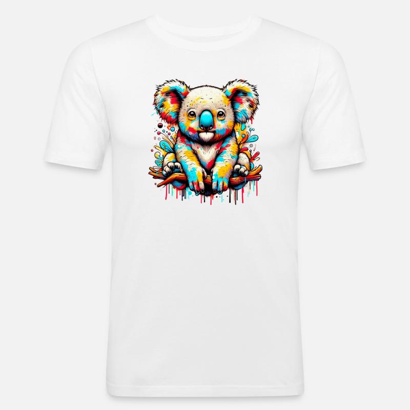 Koala - Männer Slim Fit T-Shirt - Weiß