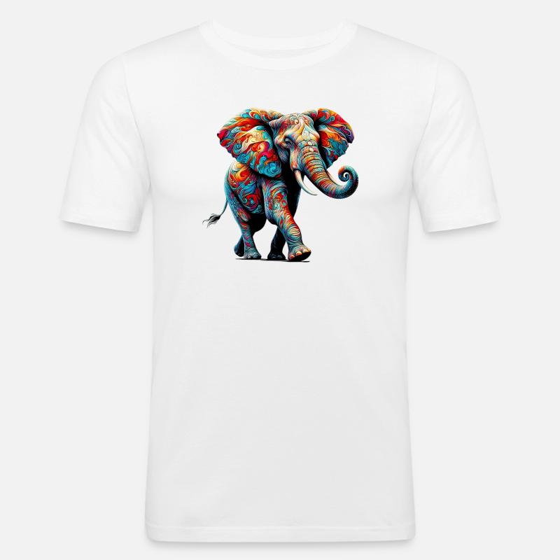 Elephant - Men's Slim Fit T-Shirt - white