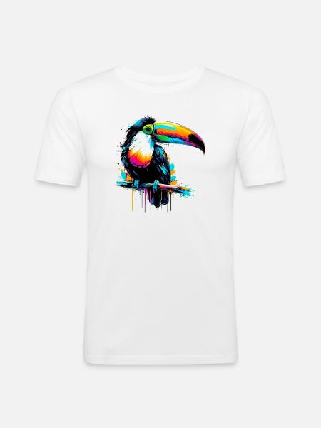 Toucan - Men's Slim Fit T-Shirt - white