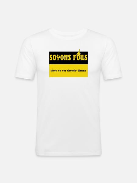 Let's be crazy - Men's Slim Fit T-Shirt - white