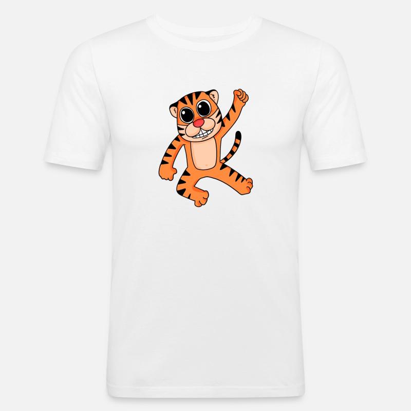 Tiger - Männer Slim Fit T-Shirt - Weiß