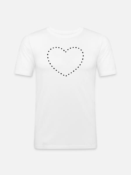 Heart black dots - Men's Slim Fit T-Shirt - white