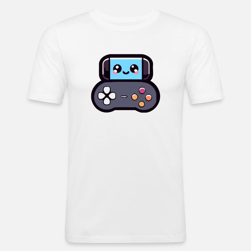 Game Buddy: Das fröhliche Joypad - Männer Slim Fit T-Shirt - Weiß