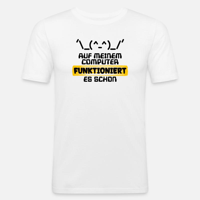 Erklæring om udviklererklæring Kode Scripting Programmør - Herre Slim Fit T-Shirt - hvid