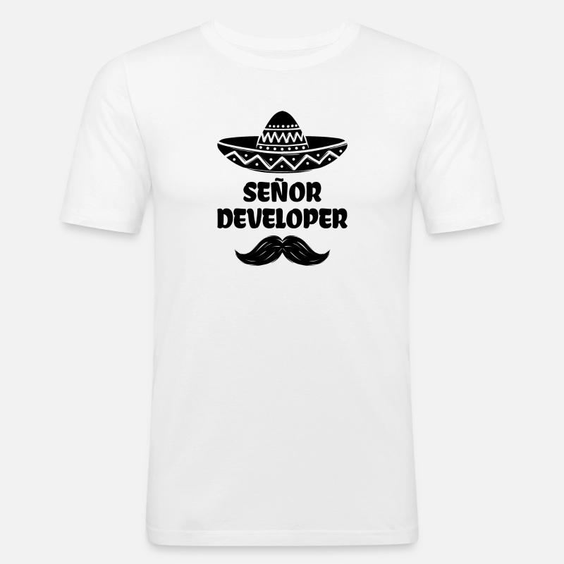 Developer Statement Scripting Dev Computergeek - Men's Slim Fit T-Shirt - white