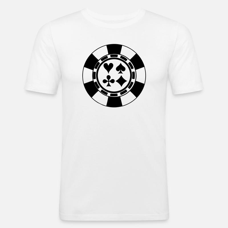 Wankelmütiges Kasino - Männer Slim Fit T-Shirt - Weiß