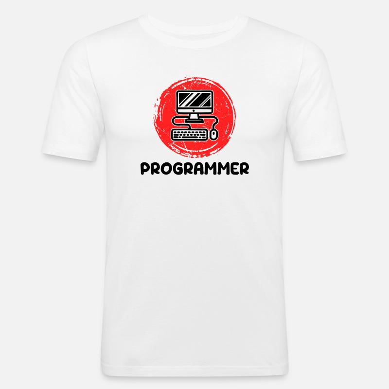 Computer Developer Programmierer Code Skripting - Männer Slim Fit T-Shirt - Weiß
