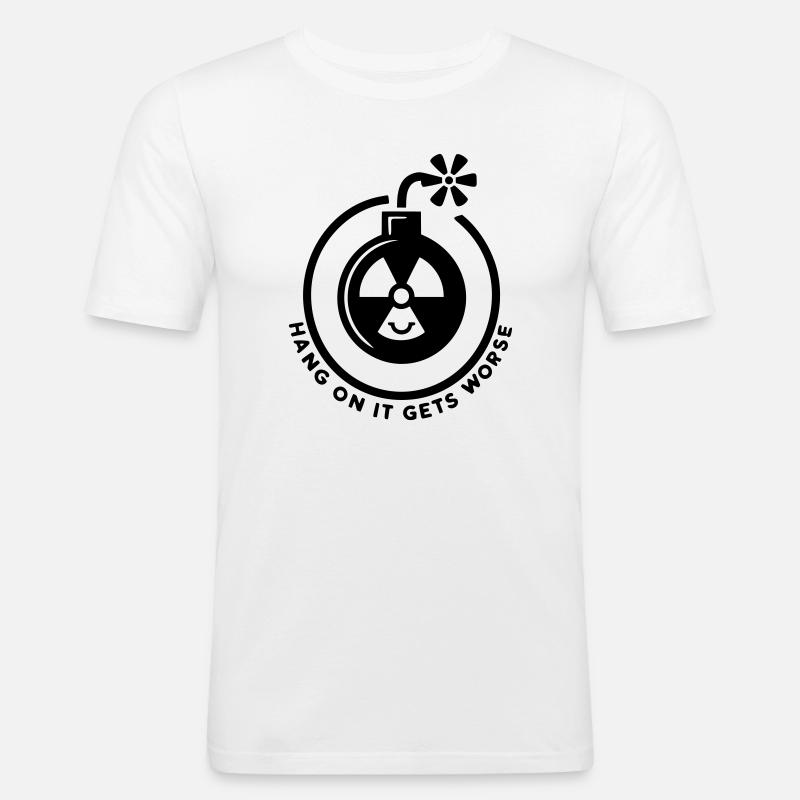 Moment mal, es wird noch schlimmer - Männer Slim Fit T-Shirt - Weiß