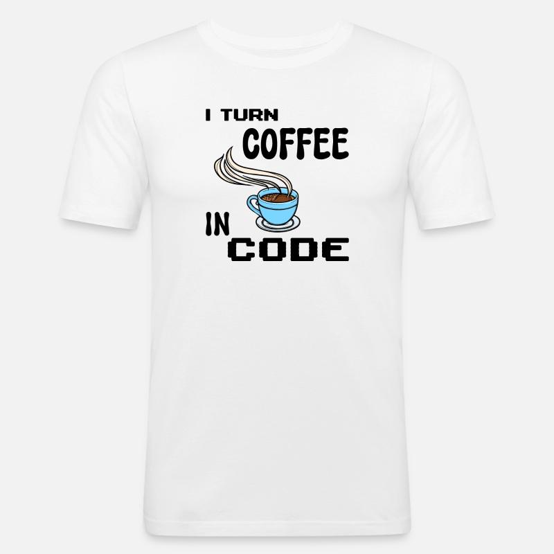 Programmeur de code Scripting Statement Développeur - T-shirt près du corps Homme - blanc