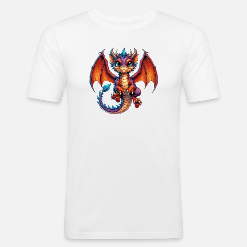 Drache - Männer Slim Fit T-Shirt - Weiß