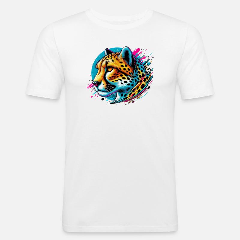 Gepard - Männer Slim Fit T-Shirt - Weiß