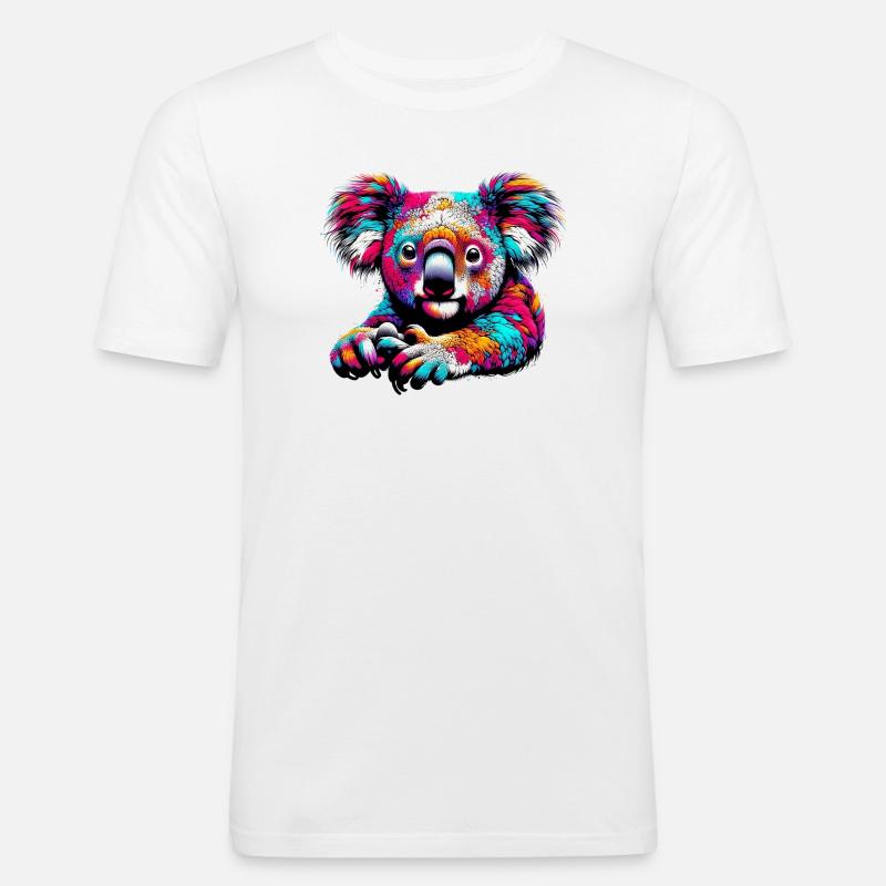 Koala - Männer Slim Fit T-Shirt - Weiß