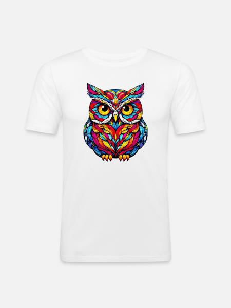 Owl - Men's Slim Fit T-Shirt - white