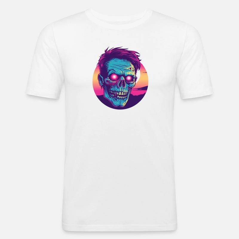 Zombie synthwave 2 - Men's Slim Fit T-Shirt - white