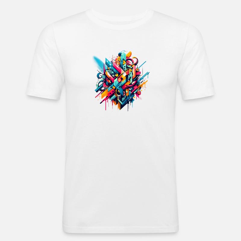 Coole bunte dynamische Graffiti-Illustration - Männer Slim Fit T-Shirt - Weiß