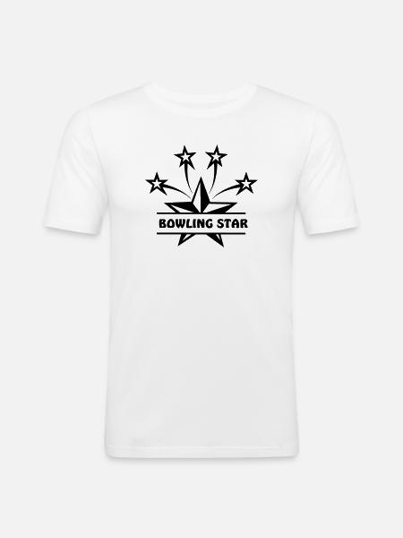 Bowling star - Men's Slim Fit T-Shirt - white