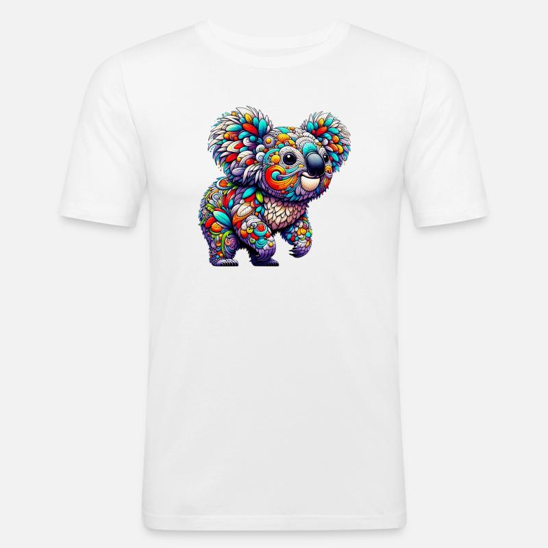 Koala - Männer Slim Fit T-Shirt - Weiß