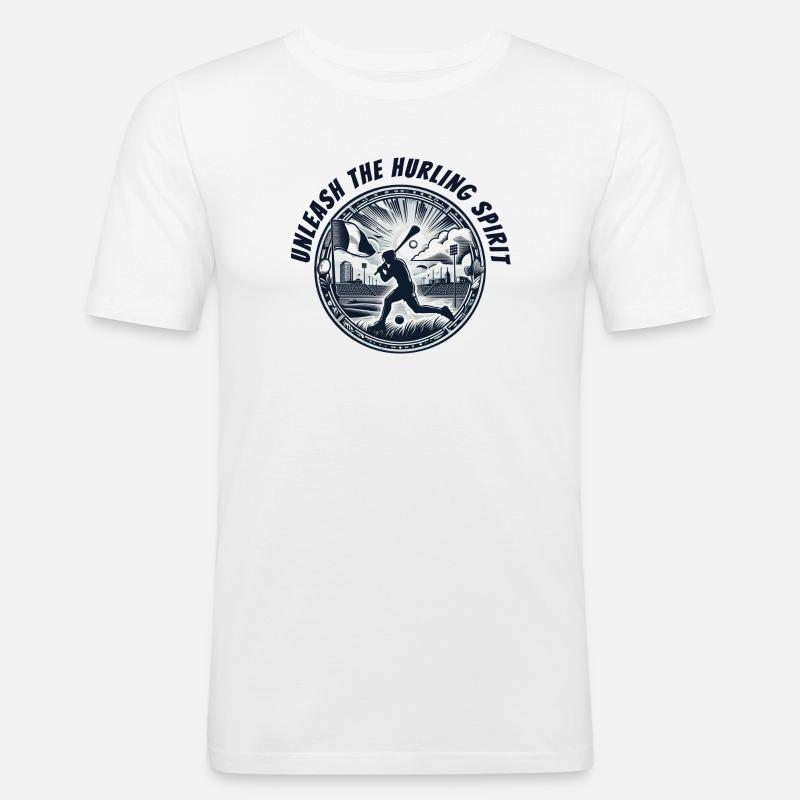 Entfesseln Sie den Hurling-Geist - Männer Slim Fit T-Shirt - Weiß