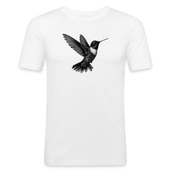Kolibri | Hummingbird - Männer Slim Fit T-Shirt - Weiß - Vorne - Nik (191cm)