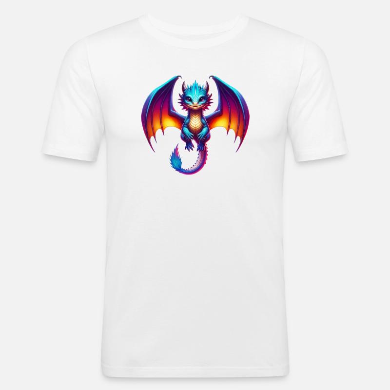 Drache - Männer Slim Fit T-Shirt - Weiß