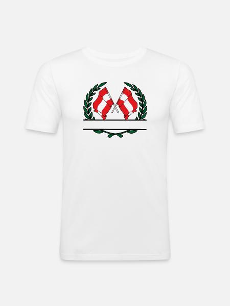 Flags austria laurel wreath banner - Men's Slim Fit T-Shirt - white